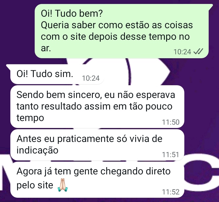 Depoimento WhatsApp Cliente 6